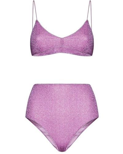 Oséree Lurex High-waist Bikini Set - Purple