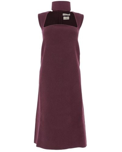 Bottega Veneta Burgundy Jersey Dress - Purple