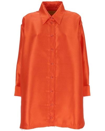 Marques'Almeida Frayed Buttoned Shirt - Orange