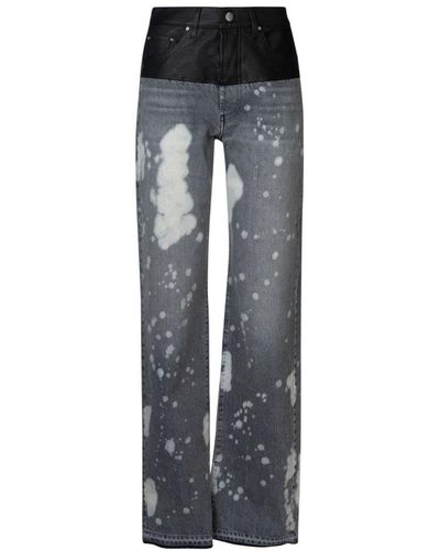 Amiri Bleach Long Jeans - Blue