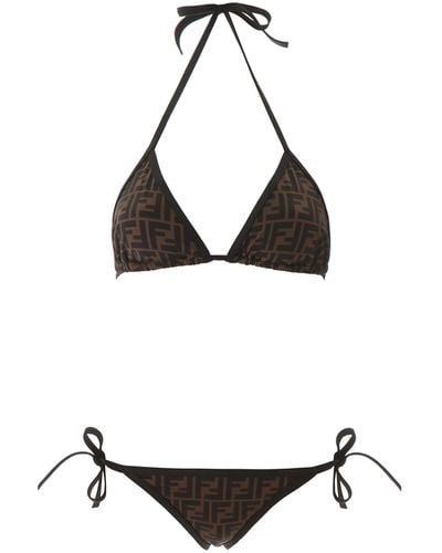 Fendi Ff Monogram Bikini - Brown
