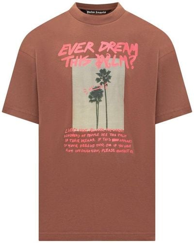 Palm Angels Palm Dream Graphic Printed Crewneck T-shirt - Pink