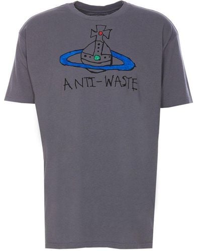 Vivienne Westwood Orb Printed Crewneck T-shirt - Blue