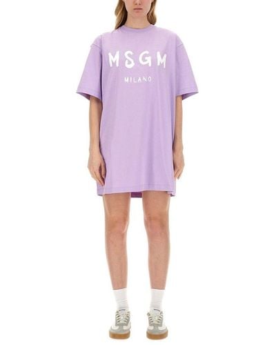 MSGM T-Shirt Dress - Purple
