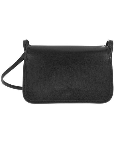 Longchamp Le Foulonne Wallet On Chain Bag - Black