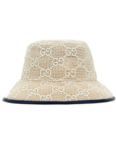 Gucci GG Lamé Bucket Hat in White