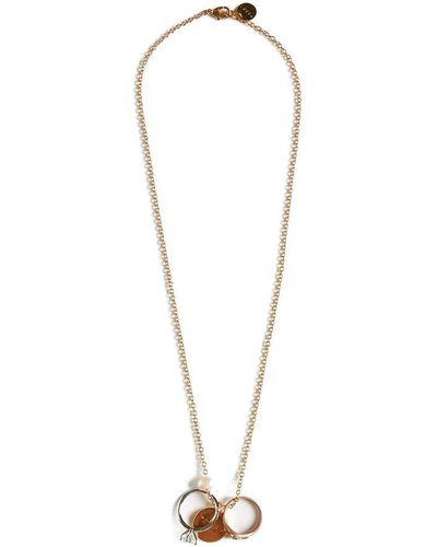 Marni Lobster Claw Pendant Chained Necklace - White