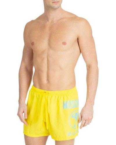 Moschino Double Question Mark Swim Shorts - Yellow