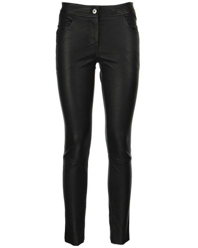 Brunello Cucinelli Stretch Nappa Leather Leggings Pants - Women - Black