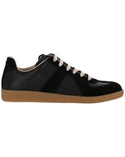 Maison Margiela Premium Canvas Replica Low Top Sneakers. - Black
