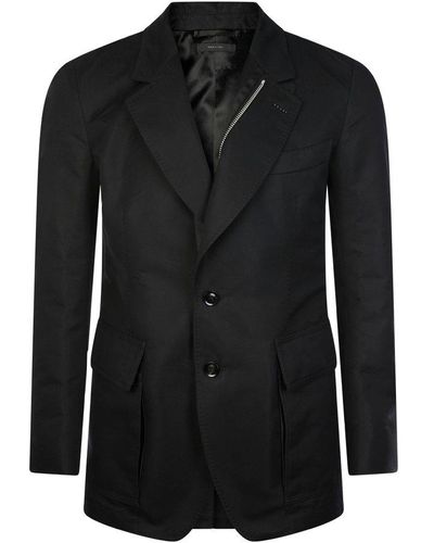 Tom Ford Zip-up Long-sleeved Blazer - Black