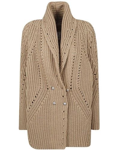 Ermanno Scervino Double-breasted Woven Short Coat - Natural