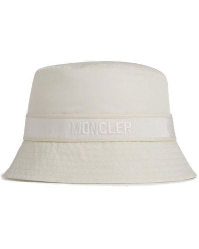 Moncler Technical Logo Embroidered Fisherman Hat - White