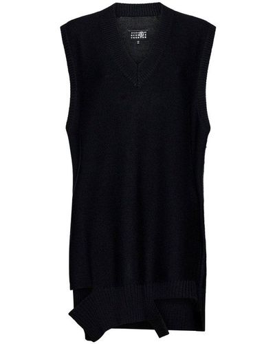 MM6 by Maison Martin Margiela V-neck Sleeveless Mini Dress - Black
