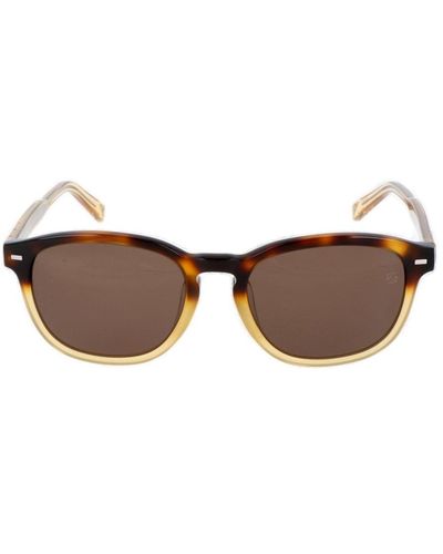 Zegna Square Frame Sunglasses - Brown