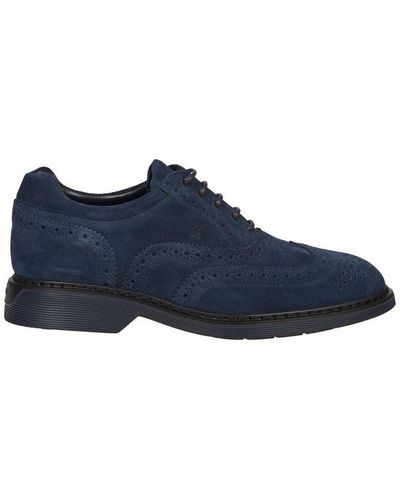 Hogan Lace-up Almond-toe Derbies - Blue