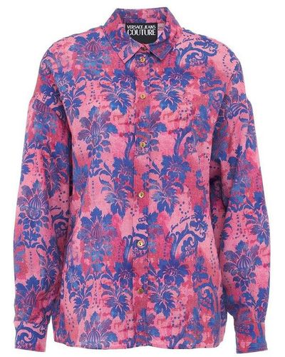 Versace Allover Graphic Printed Shirt - Purple