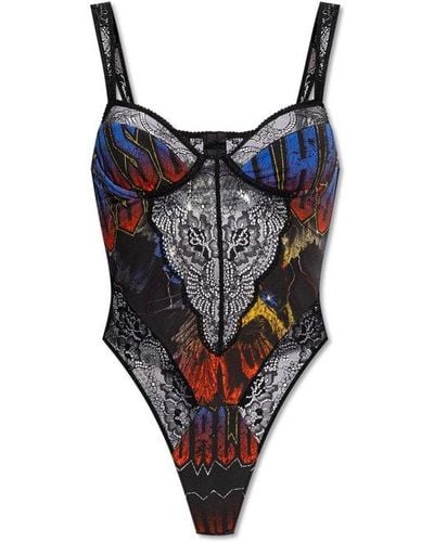 DSquared² Lace Detailed Stretched Bodysuit - Black