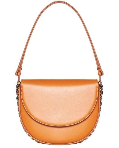 Stella McCartney Frayme Medium Flap Shoulder Bag - Orange