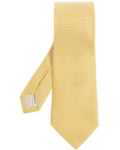 Ferragamo Silk Tie, - Yellow