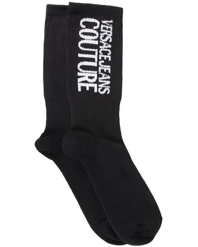 Versace Logo Jacquard Socks - Black