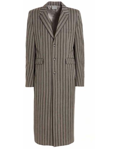 VTMNTS Striped Maxi Coat - Grey