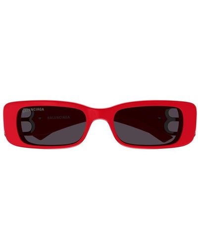 Balenciaga Dynasty 51mm Rectangular Sunglasses - Red