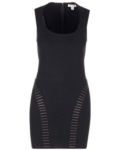 Alaïa Squaredneck Cut-out Detail Mini Dress - Black