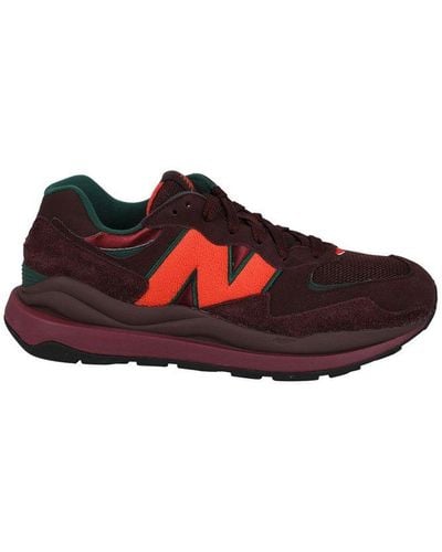 New Balance 57/40 Round Toe Lace-up Sneakers - Red