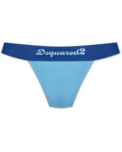 DSquared² Thong With Logo, - Blue