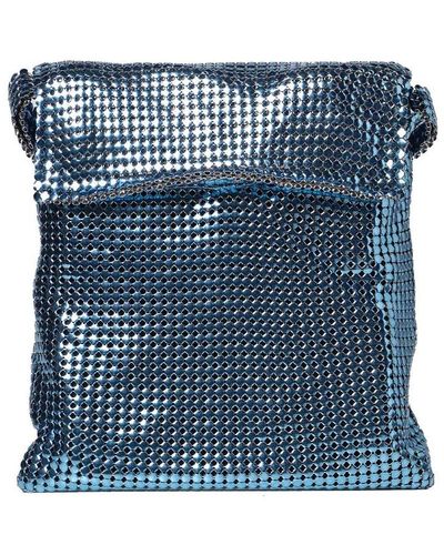 Rabanne Metallic-effect Chain Link Shoulder Bag - Blue