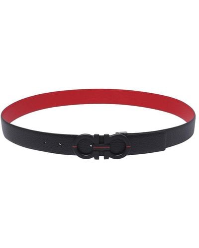Ferragamo Gancini Reversible Buckle Belt - Red