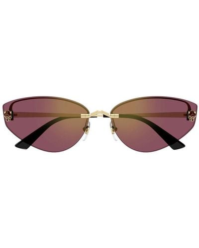 Cartier Cat-eye Frame Sunglasses - Brown