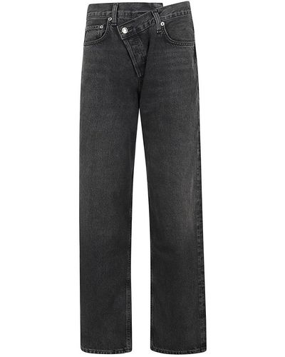 Agolde High-waisted Straight-leg Jeans - Grey