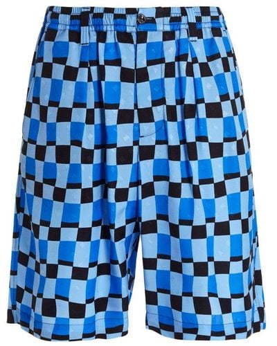 Marni Viscose Bermuda Shorts - Blue