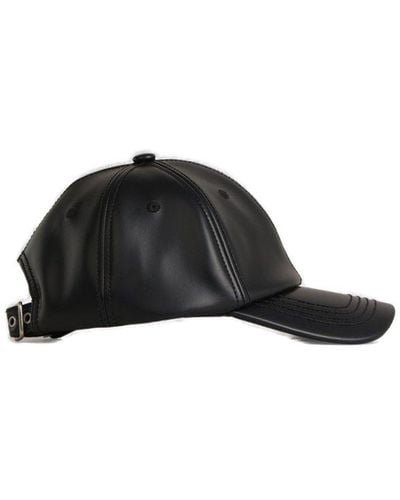 Acne Studios Leather Effect Baseball Cap - Black