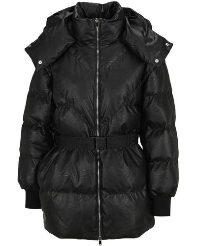 Stella McCartney Kayla Padded Buckle Belt Coat - Black