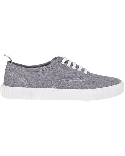 Thom Browne Lace-up Flat Trainers - White