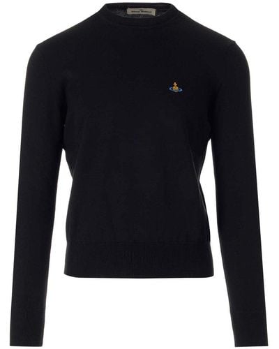 Vivienne Westwood Orb Embroidered Knit Sweater - Blue
