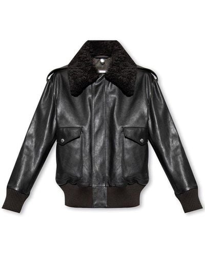 Burberry Shearling Leather Jacket - Black