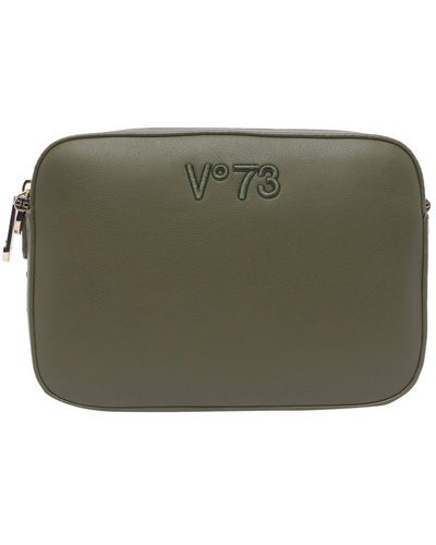 V73 Echo 73 Logo Embroidered Zipped Shoulder Bag - Green
