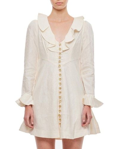Zimmermann Daisy Ruffle-detailed Mini Dress - White
