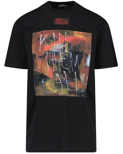 Raf Simons Graphic Printed Crewneck T-shirt - Black