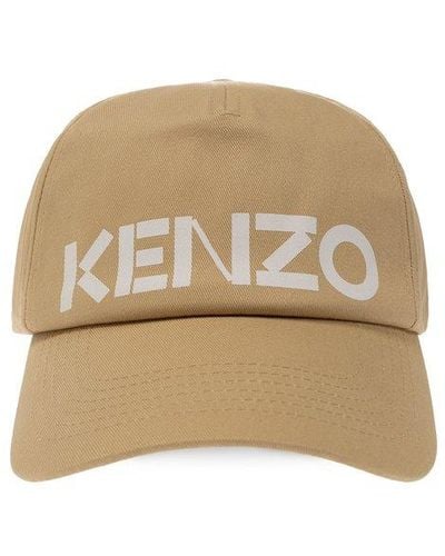 KENZO Logo Printed Baseball Cap - Natural