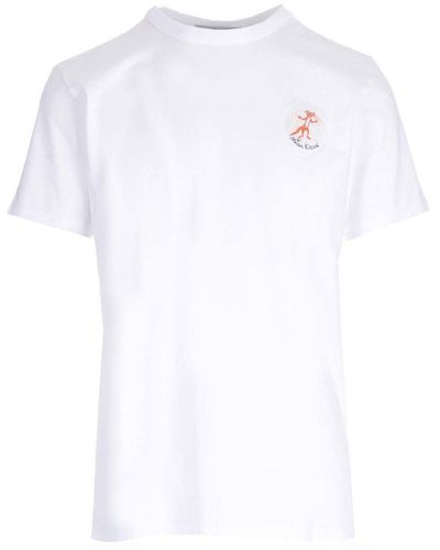 Maison Kitsuné X Olympia Le Tan Flower Fox Patch T-shirt - White