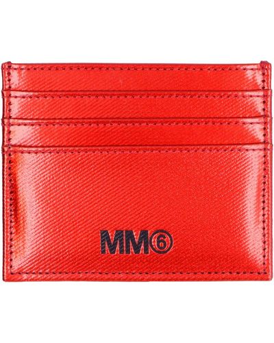 MM6 by Maison Martin Margiela Logo Print Card Holder - Red