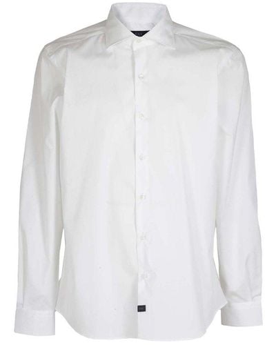 Fay Buttoned Long Sleeved Shirt - White