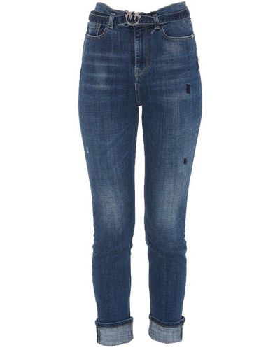 Pinko Belted Distressed Jeans - Blue