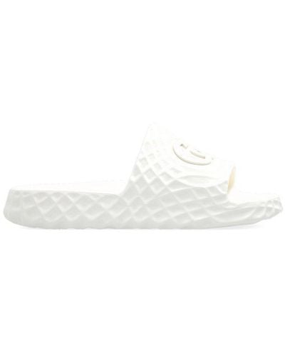Gucci Interlocking G Slide Sandals - White
