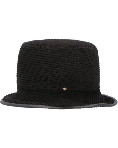 Gucci Interlocking G Ribbed Bucket Hat - Black
